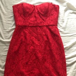 BCBG MaxAzria Red Short Sweetheart Tube Dress